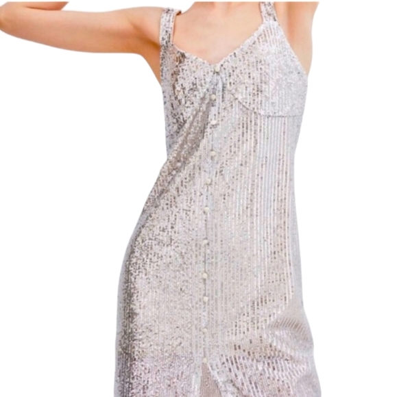 Zara Trafaluc Sequined dress Size L NWOT - Picture 3 of 9